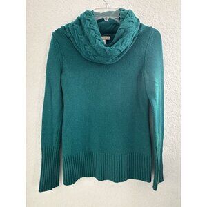 Banana Republic Womens‎ Cable Knit Sweater S Wool Cashmere Fishermen Cosmic Teal